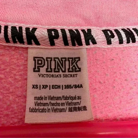 Victoria’s Secret PINK Sweatshirt Half Zip Pink &  Black Size Extra Small - Picture 11 of 16